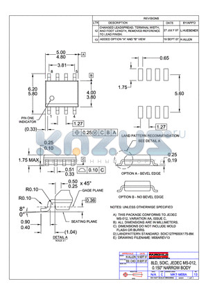 MKT-MO8A datasheet - 8LD SOIC JEDEC MS-012 0.150 NARROW BODY