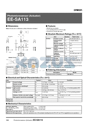 EE-SA113 datasheet - Photomicrosensor (Actuator)