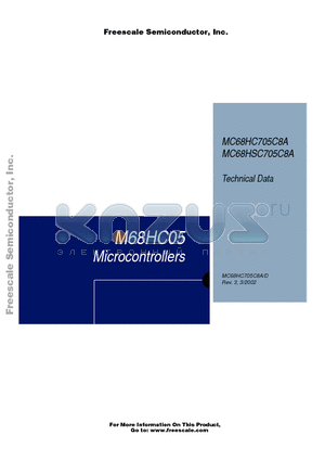 MC68HSC705C8ACFB datasheet - M68HC05 Microcontrollers