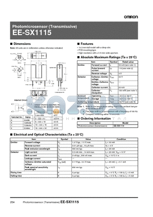 EE-SX1115 datasheet - Photomicrosensor (Transmissive)
