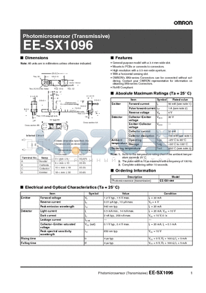EE-SX1096 datasheet - Photomicrosensor (Transmissive)