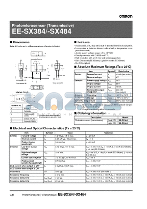 EE-SX384 datasheet - Photomicrosensor (Transmissive)