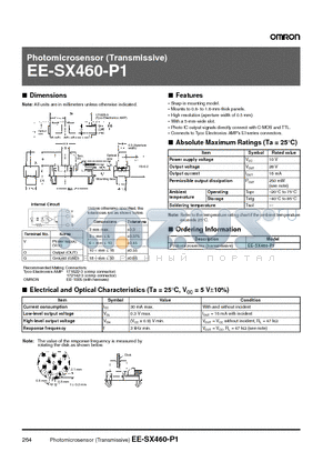 EE-SX460-P1 datasheet - Photomicrosensor (Transmissive)