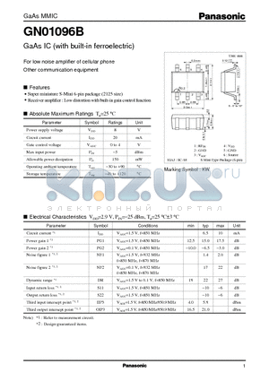 GN01096B datasheet - GaAs IC(with built-in ferroelectric)