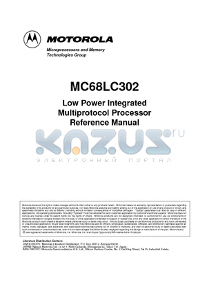 MC68LC302PU20 datasheet - Low Power Integrated Multiprotocol Processor Reference Manual