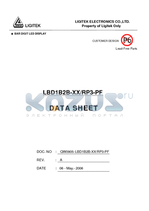 LBD1B2B-XX-RP3-PF datasheet - BAR DIGIT LED DISPLAY