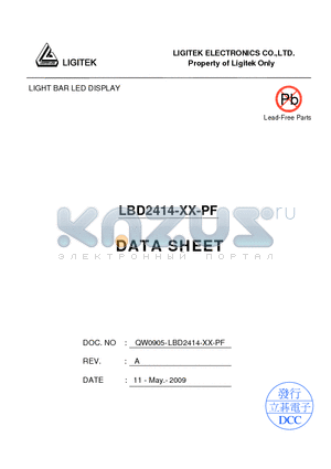 LBD2414-XX-PF datasheet - LIGHT BAR LED DISPLAY