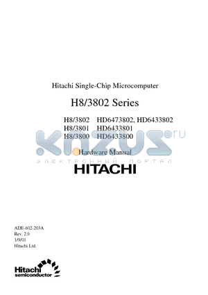 HD6433800H datasheet - Single-Chip Microcomputer