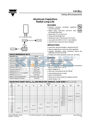 MAL211631158E3 datasheet - Aluminum Capacitors Radial Long Life