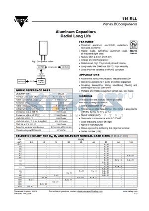 MAL211631228E3 datasheet - Aluminum Capacitors Radial Long Life