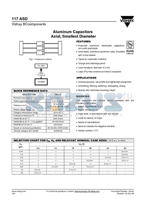 MAL211726688E3 datasheet - Aluminum Capacitors Axial, Smallest Diameter