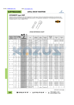 GNR07D391K datasheet - METAL OXIDE VARISTORS