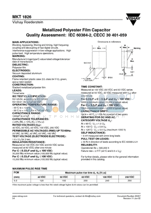 MKT1826-533-055-G datasheet - Metallized Polyester Film Capacitor