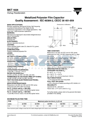 MKT1826-533-055-W datasheet - Metallized Polyester Film Capacitor