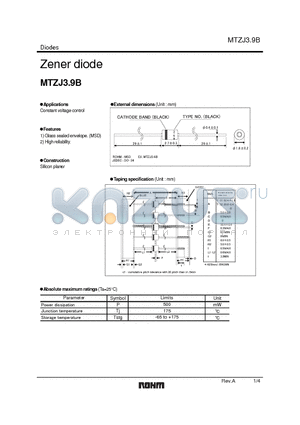 MTZJ11B datasheet - Zener diode