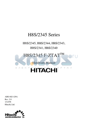 HD6472345 datasheet - H8S/2345 F-ZTAT Hardware Manual