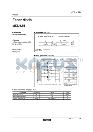 MTZJ13B datasheet - Zener diode