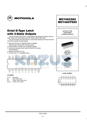 MC74AC563N datasheet - OCTAL D-TYPE LATCH WITH 3-STATE OUTPUTS