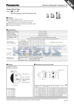 EEEFK1C100AR datasheet - Aluminum Electrolytic Capacitors