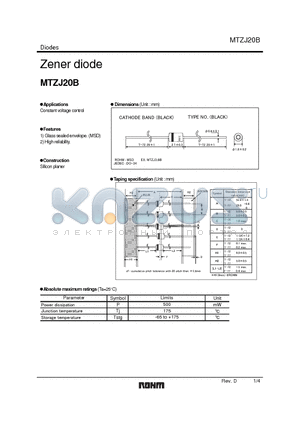 MTZJ20B_1 datasheet - Zener diode