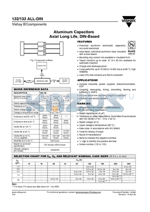 MAL213217151E3 datasheet - Aluminum Capacitors Axial Long Life, DIN-Based