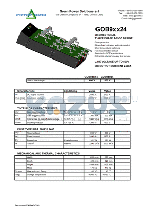 GOB94024 datasheet - BI-DIRECTIONAL THREE PHASE AC-DC BRIDGE