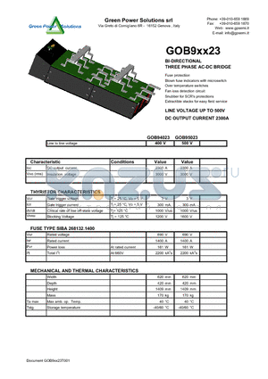 GOB94023 datasheet - BI-DIRECTIONAL THREE PHASE AC-DC BRIDGE