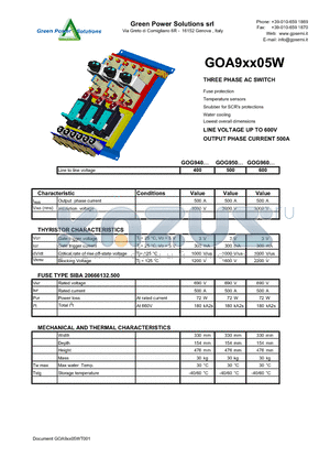 GOG94005W datasheet - THREE PHASE AC SWITCH