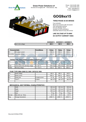 GOG95015 datasheet - THREE PHASE AC-DC BRIDGE