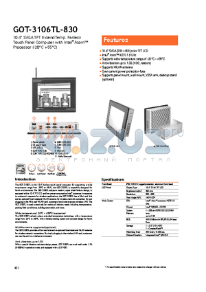 GOT-3106TL-830 datasheet - Over-current power protection-fuse