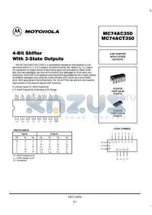 MC74ACT350D datasheet - 4-BIT SHIFTER WITH 3-STATE OUTPUTS