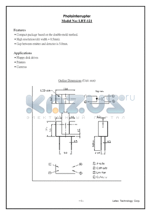 LBT-121 datasheet - Compact package based on the double-mold method.