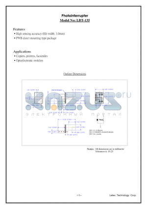 LBT-135 datasheet - Photointerrupter