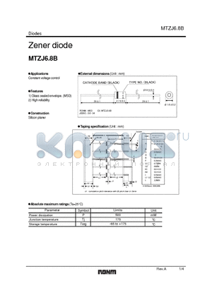 MTZJ39B datasheet - Zener diode