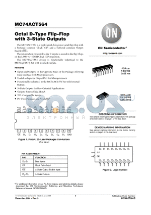 MC74ACT564DWR2 datasheet - Octal D−Type Flip−Flop with 3−State Outputs