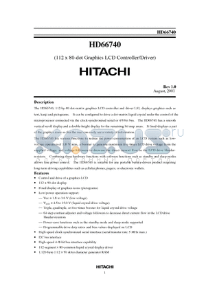 HD66725 datasheet - 112 x 80-dot Graphics LCD Controller/Driver