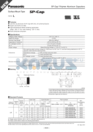 EEFLX0D331R datasheet - SP-Cap/ Polymer Aluminum Capacitors