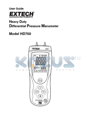 HD700 datasheet - Differential Pressure Manometer