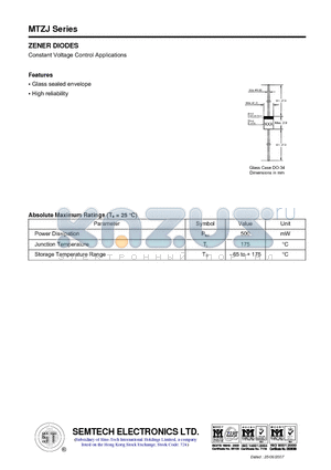 MTZJ4V7C datasheet - ZENER DIODES