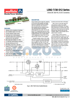 LSN2-T30-D12G-C datasheet - DOSA-SIP, 30A POL DC/DC Converters