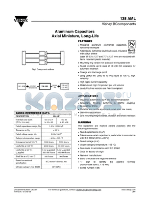 MAL213814222E3 datasheet - Aluminum Capacitors Axial Miniature, Long-Life