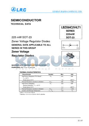 LBZX84C2V4LT1 datasheet - SEMICONDUCTOR, Zener Voltage Regulator Diodes