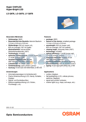 LSQ976 datasheet - Hyper CHIPLED