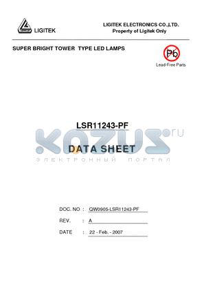 LSR11243-PF datasheet - SUPER BRIGHT TOWER TYPE LED LAMPS