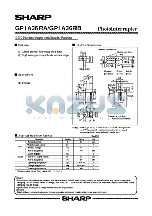 GP1A36RB datasheet - OPIC Photointerrupter with Encoder Function