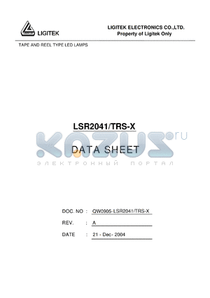 LSR2041/TRS-X datasheet - TAPE AND REEL TYPE LED LAMPS