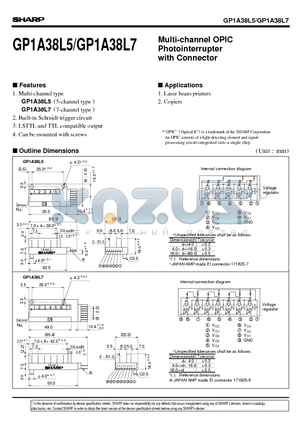 GP1A38L7 datasheet - Multi-channel OPIC Photointerrupter with Connector
