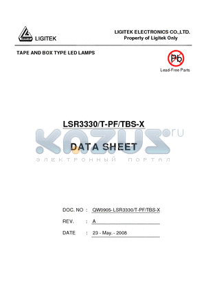 LSR3330-T-PF-TBS-X datasheet - TAPE AND BOX TYPE LED LAMPS