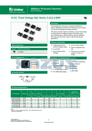 P1701Q22CLRP datasheet - The series provides single line protection using a fixed voltage switching device
