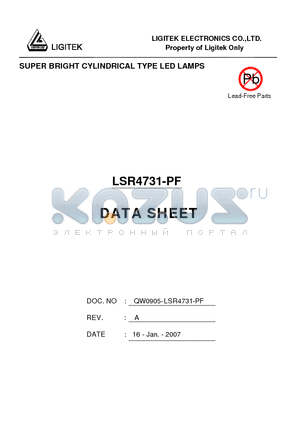 LSR4731-PF datasheet - SUPER BRIGHT CYLINDRICAL TYPE LED LAMPS
